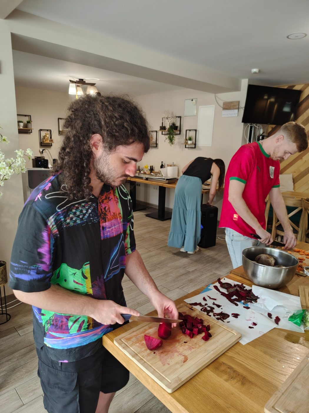 Chopping beetroot for borscht