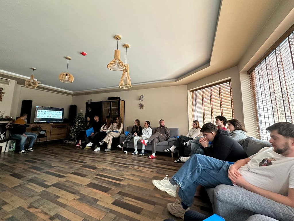 Participants relaxing during a session