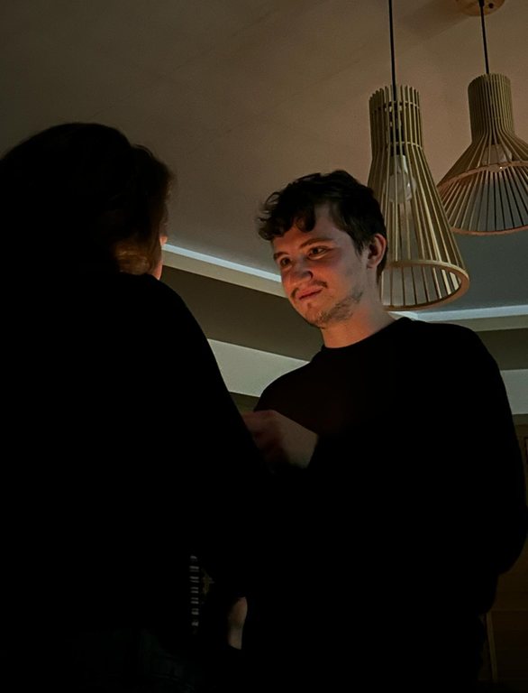 Participants talking in the evening